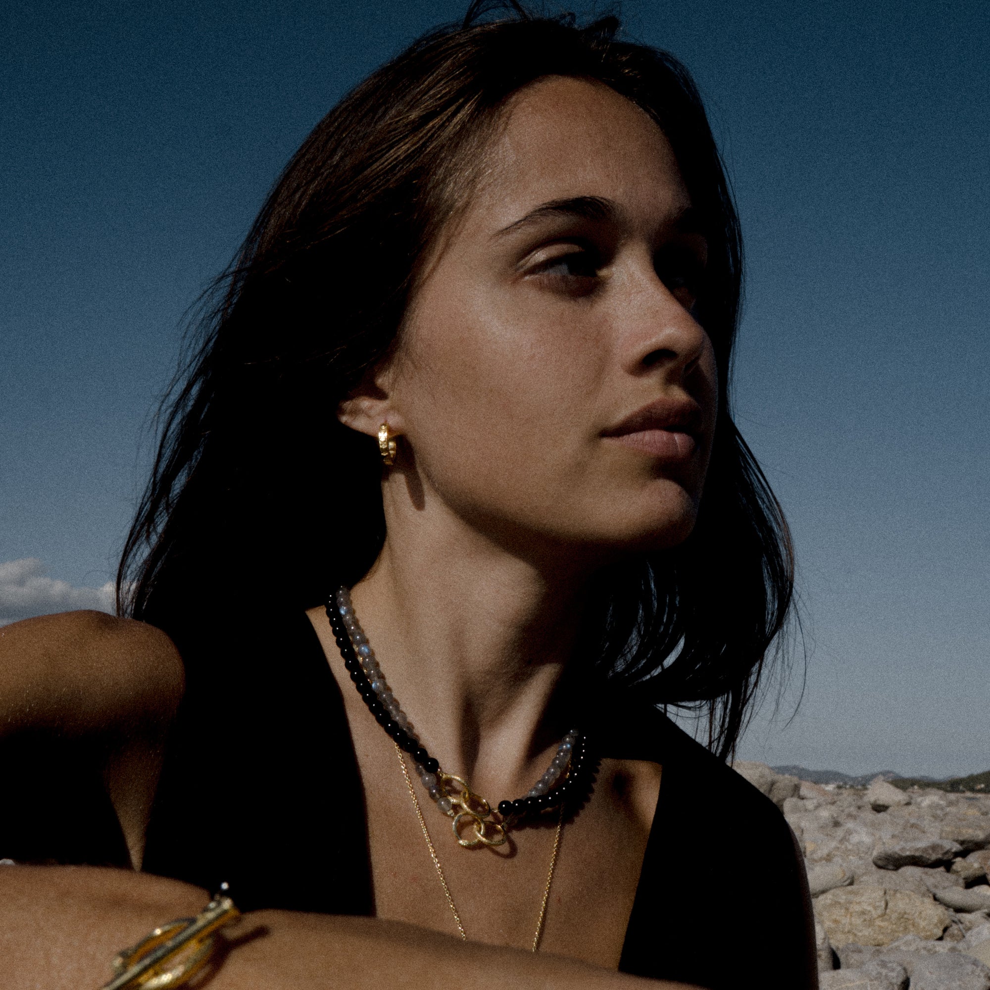 Ouroboros Labradorite Necklace Gold