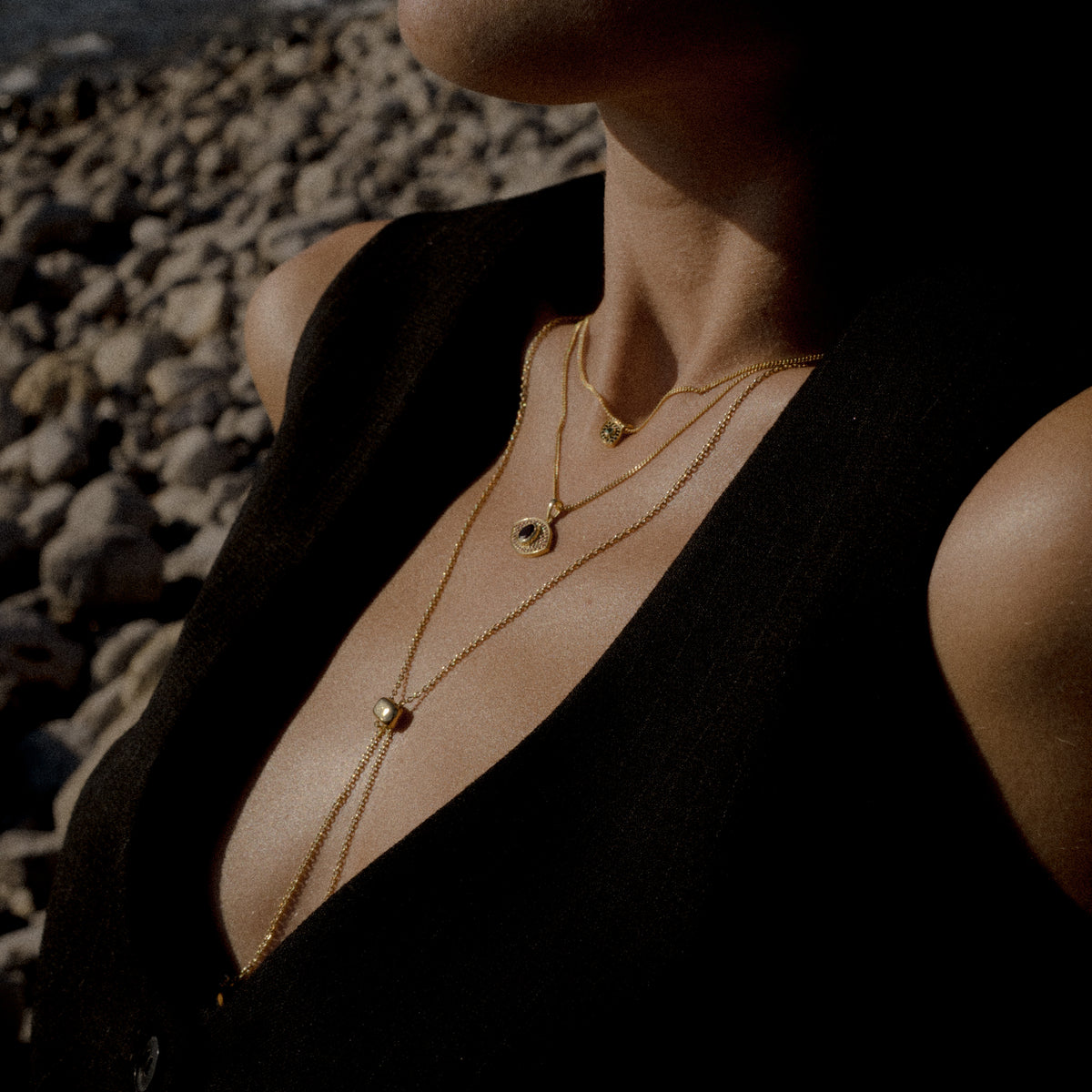 Rays of Light Fine Necklace Solid Gold