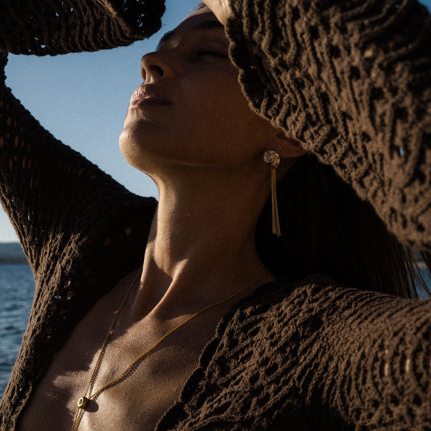 Inanna Spiral Mixed Metal Chain Earrings