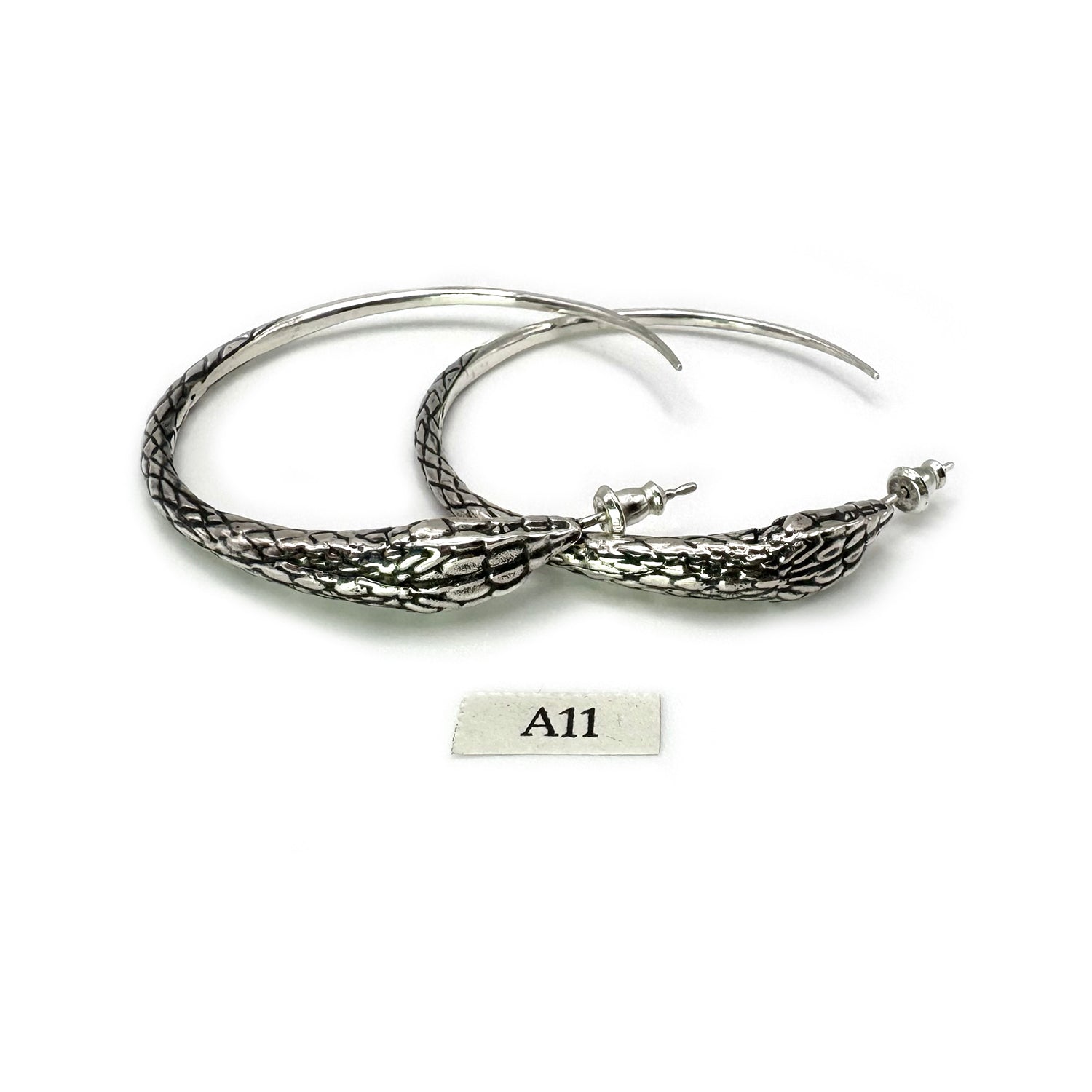 REnew - Ouroboros Snake Hoops Large Silver