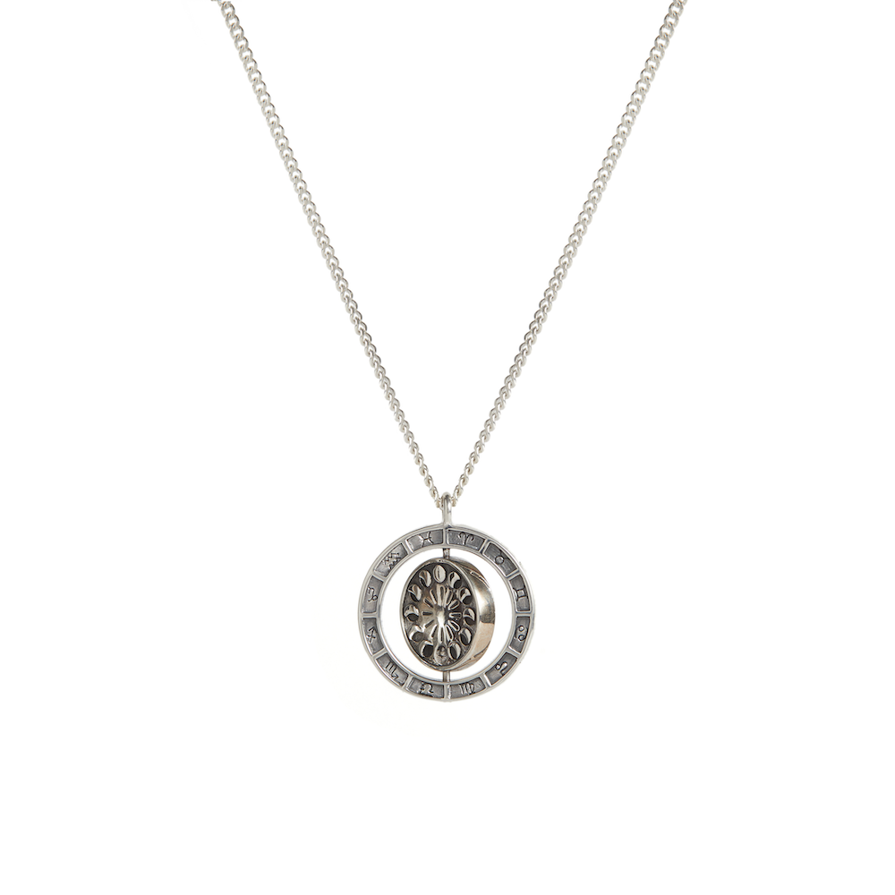 Alchemist's Mini Spinning Necklace Silver
