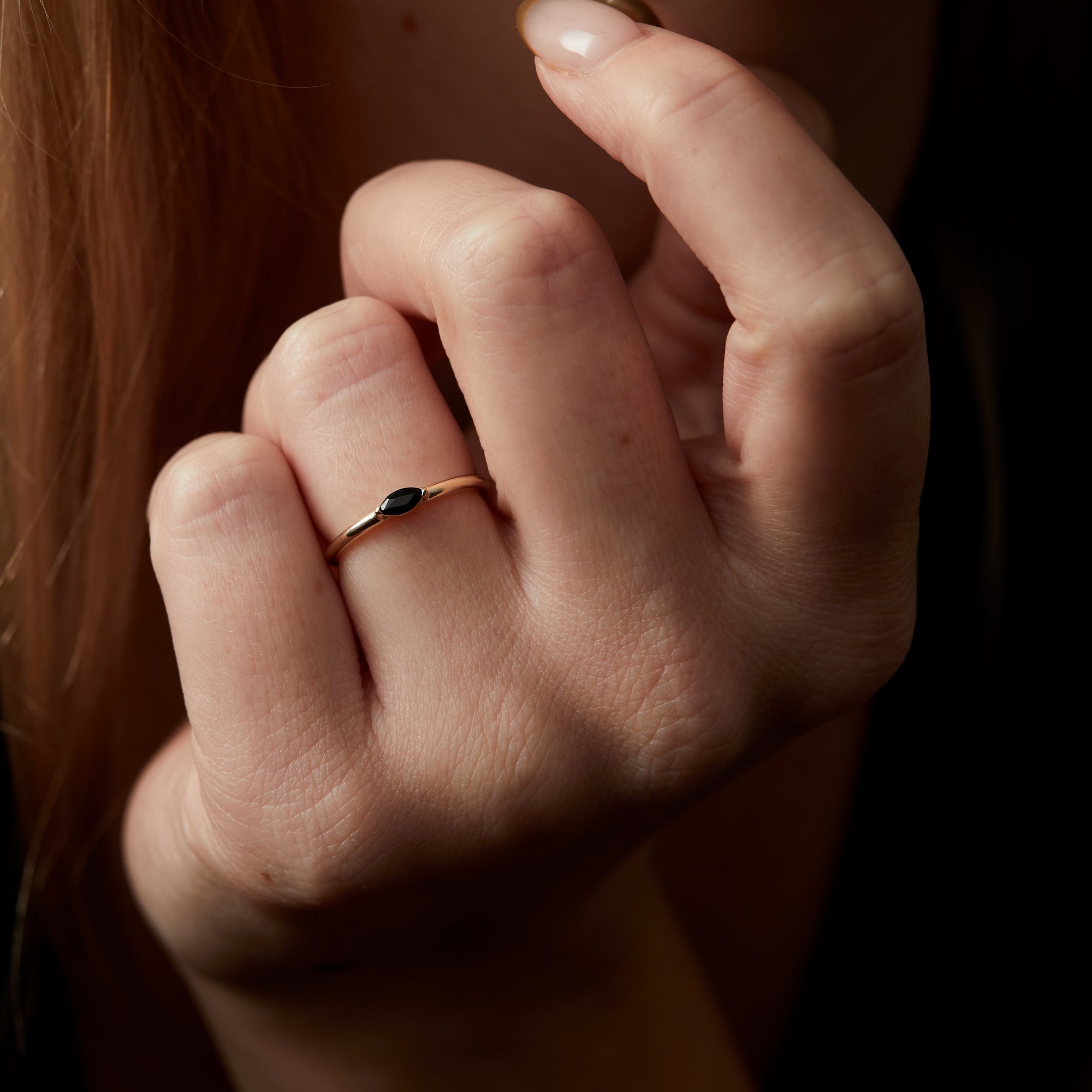 Birthstone Marquise Ring Solid Gold