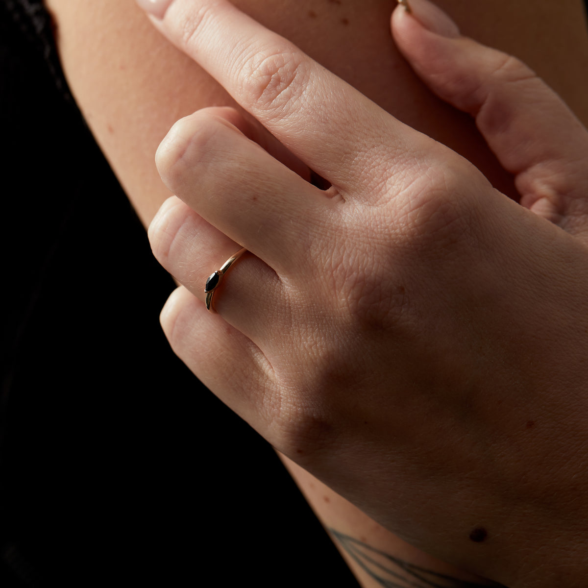 Birthstone Marquise Ring Solid Gold