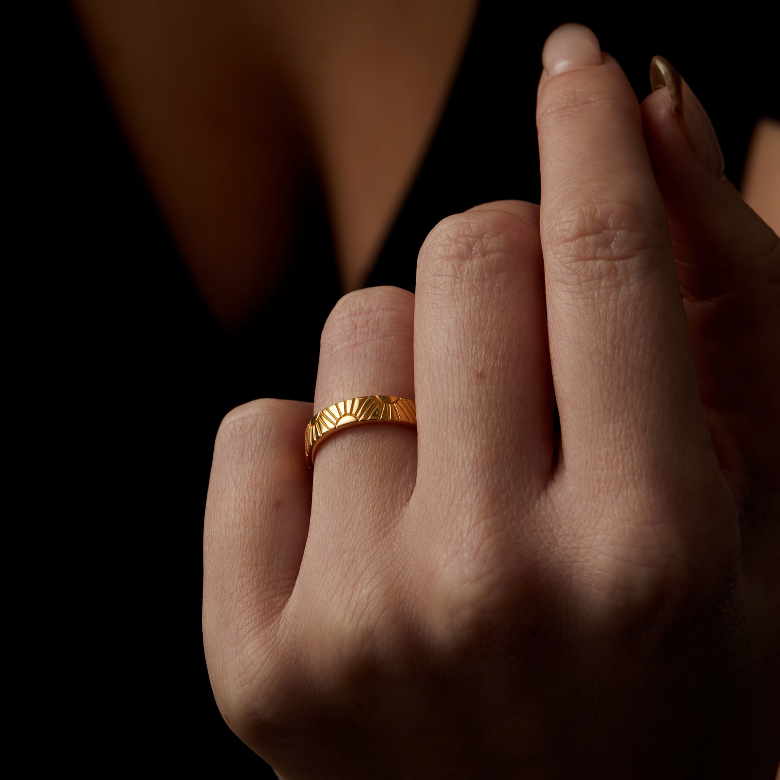 Sunrise Ring Solid Gold