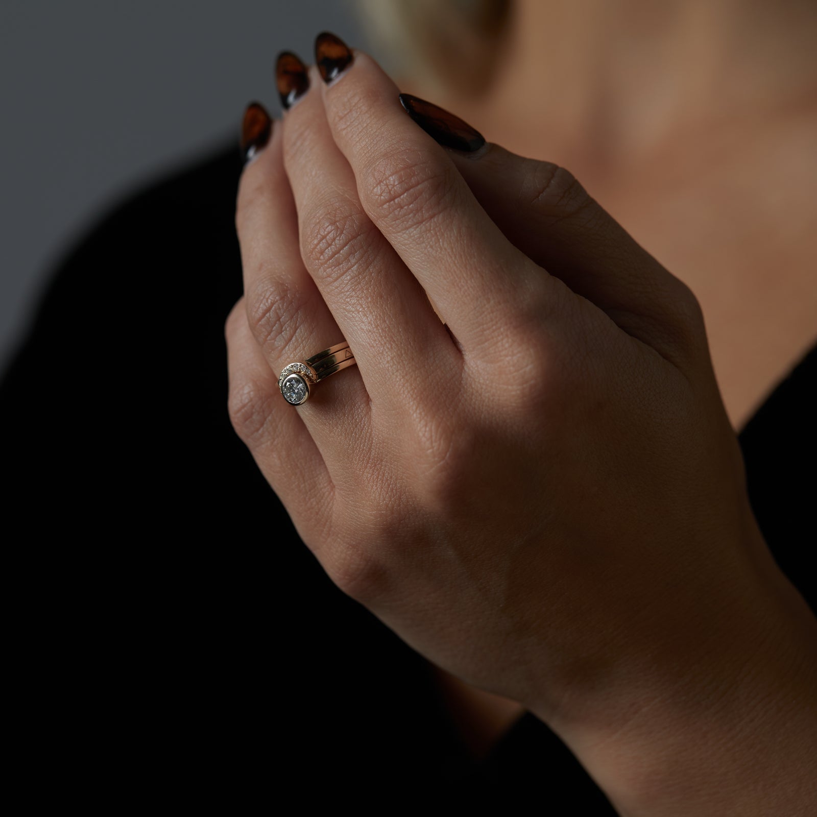 Eclipse Fine Stack Diamond Solid Gold