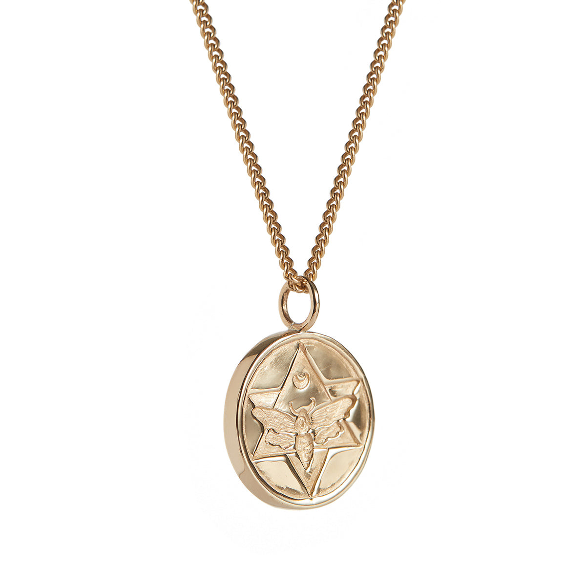 Lunar Coin Pendant Solid Gold