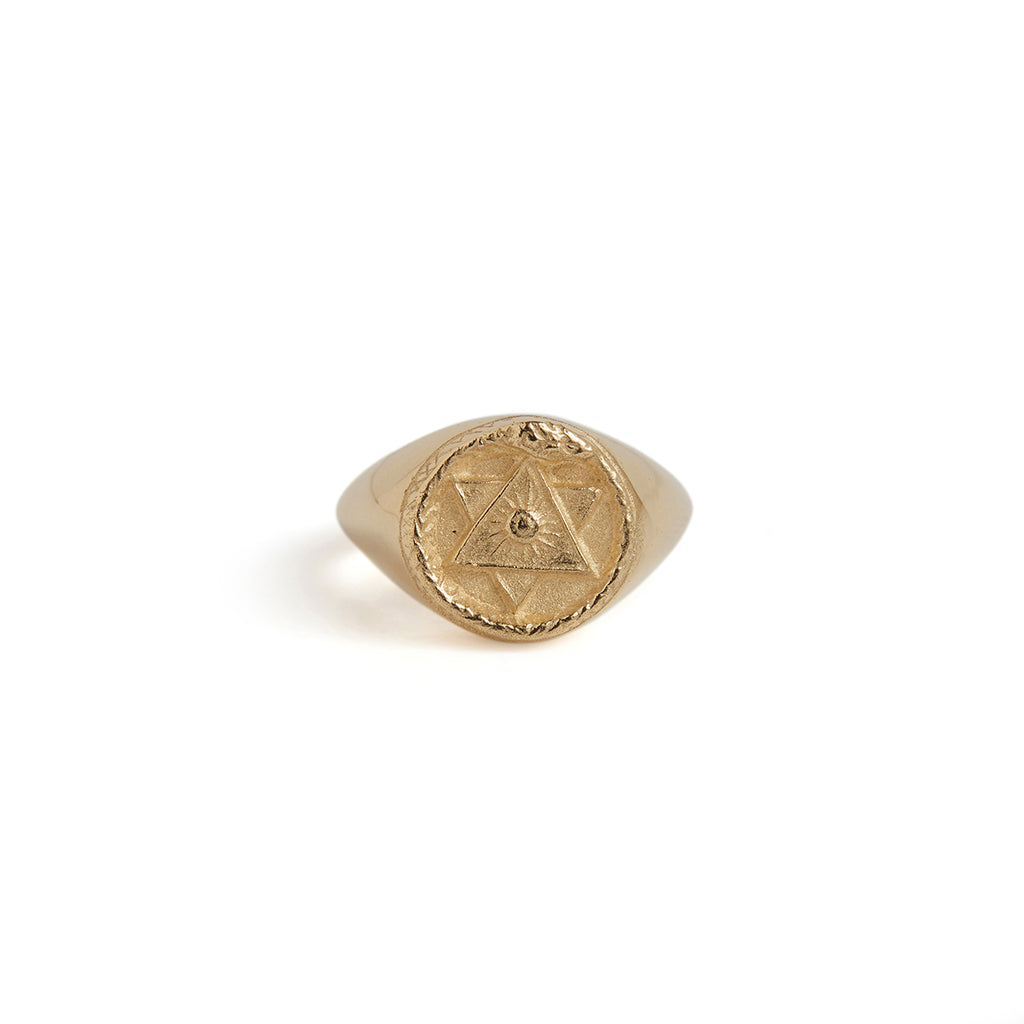 Ouroboros Signet Ring Solid