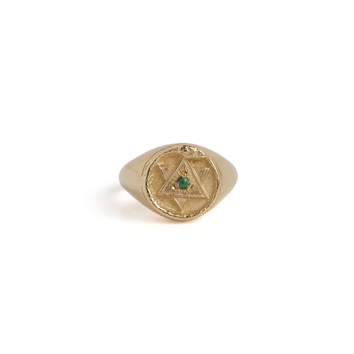 Ouroboros Signet Ring with Emerald, Ruby or Diamond Solid Gold