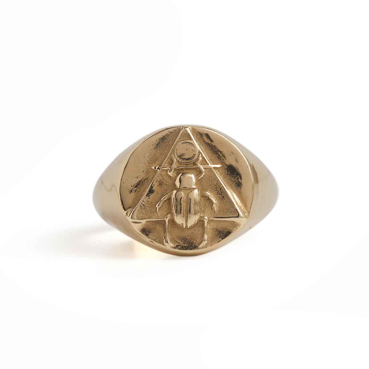 Scarab Signet Ring Solid Gold