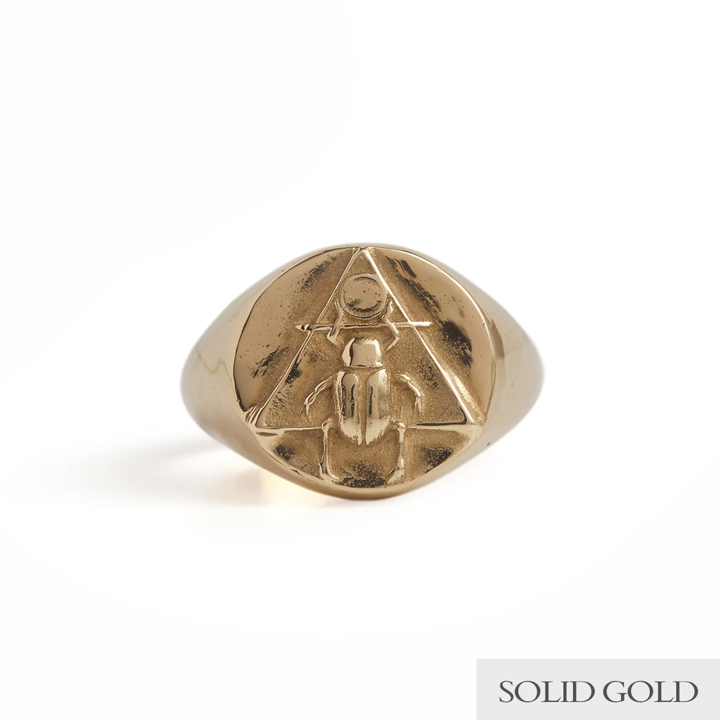 Scarab Signet Ring Solid Gold Rachel Entwistle