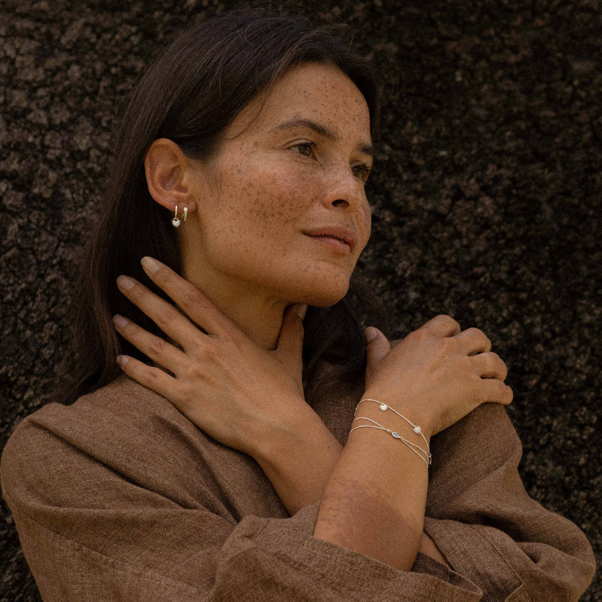 Ishtar Mini Hoop Earrings Silver