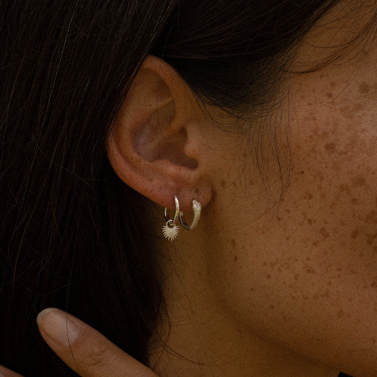 Ishtar Mini Hoop Earrings Silver