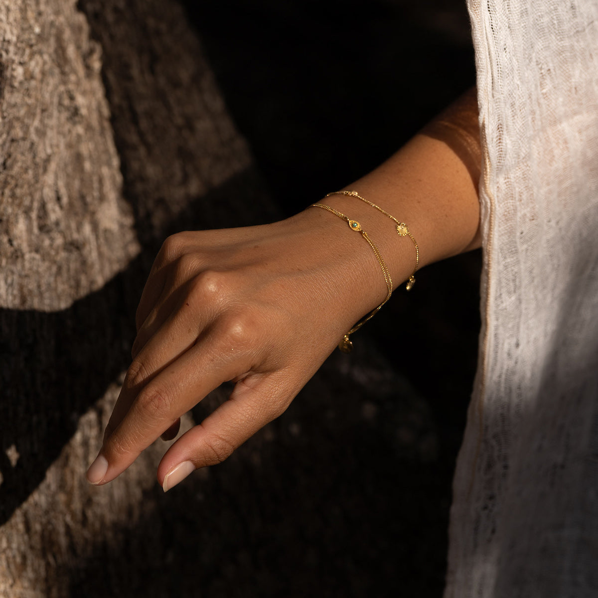 Rays of Light Mini Bracelet Emerald Gold