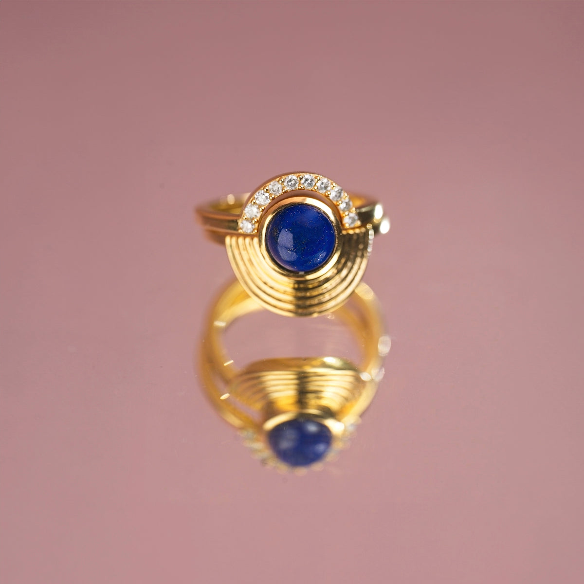 Interstellar Fine Stack Lapis Lazuli Solid Gold