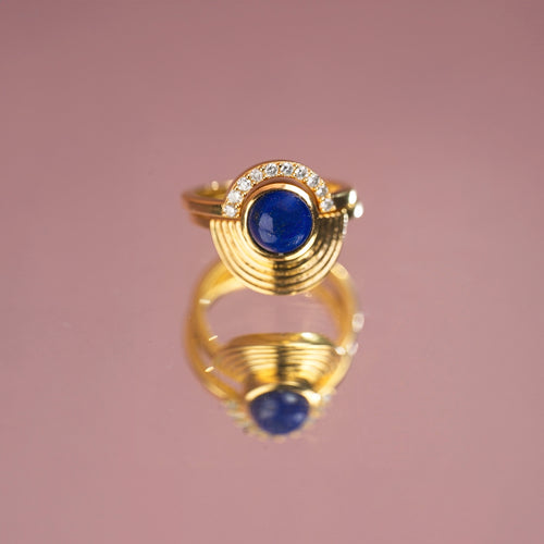 Interstellar Lapis Lazuli Fine Stack Solid Gold Rachel Entwistle