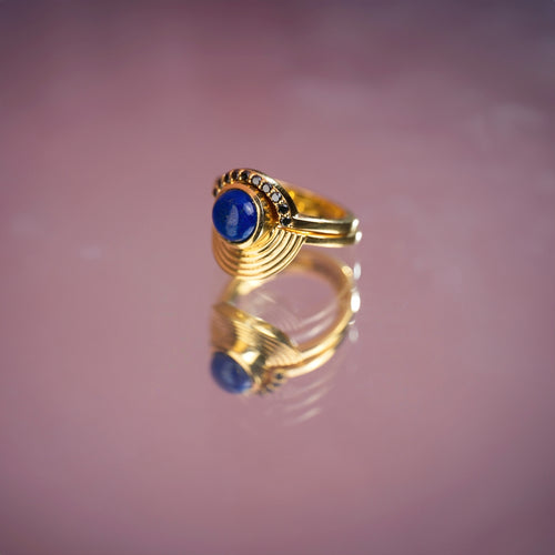 Interstellar Lapis Lazuli Fine Stack Solid Gold Rachel Entwistle