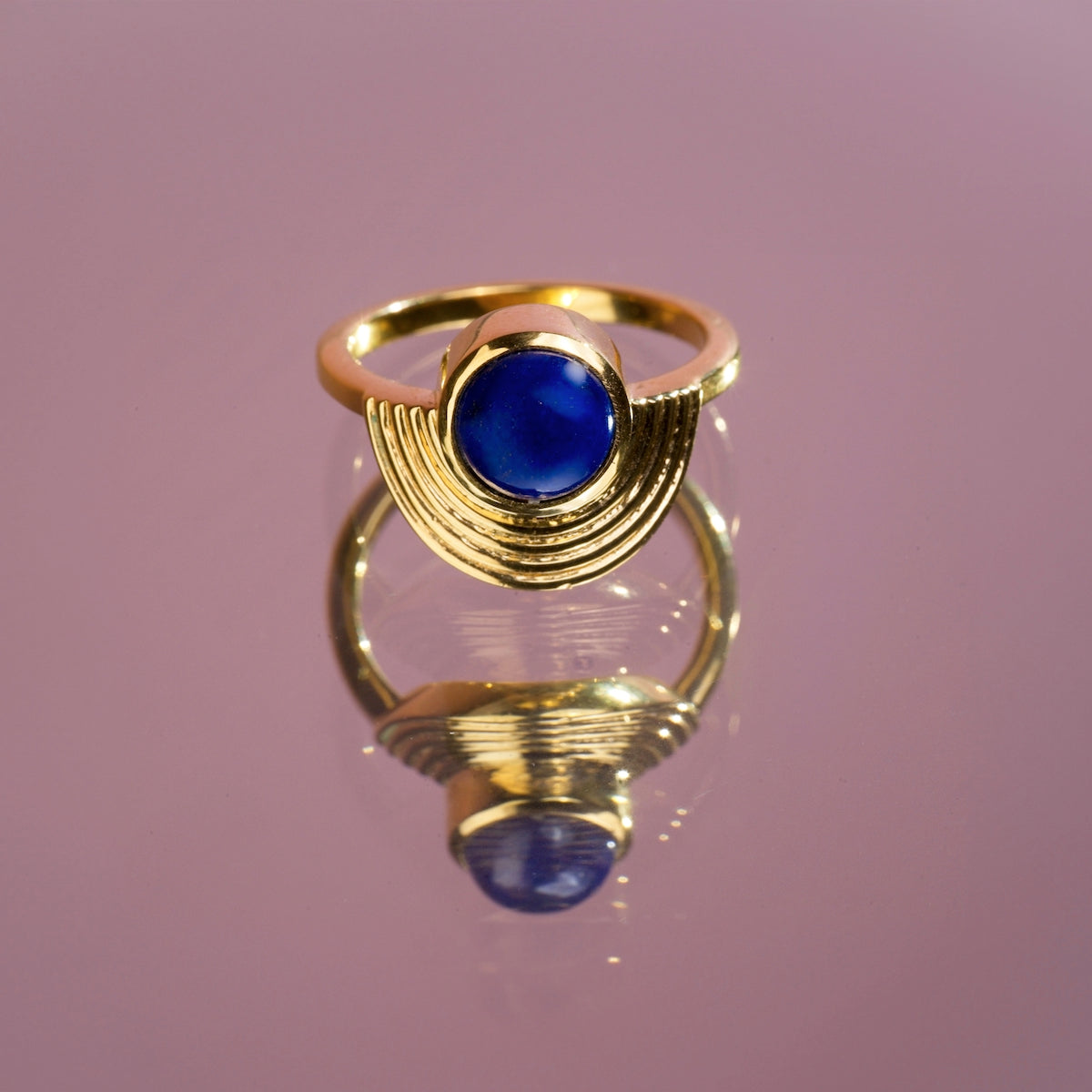 Interstellar Fine Stack Lapis Lazuli Solid Gold