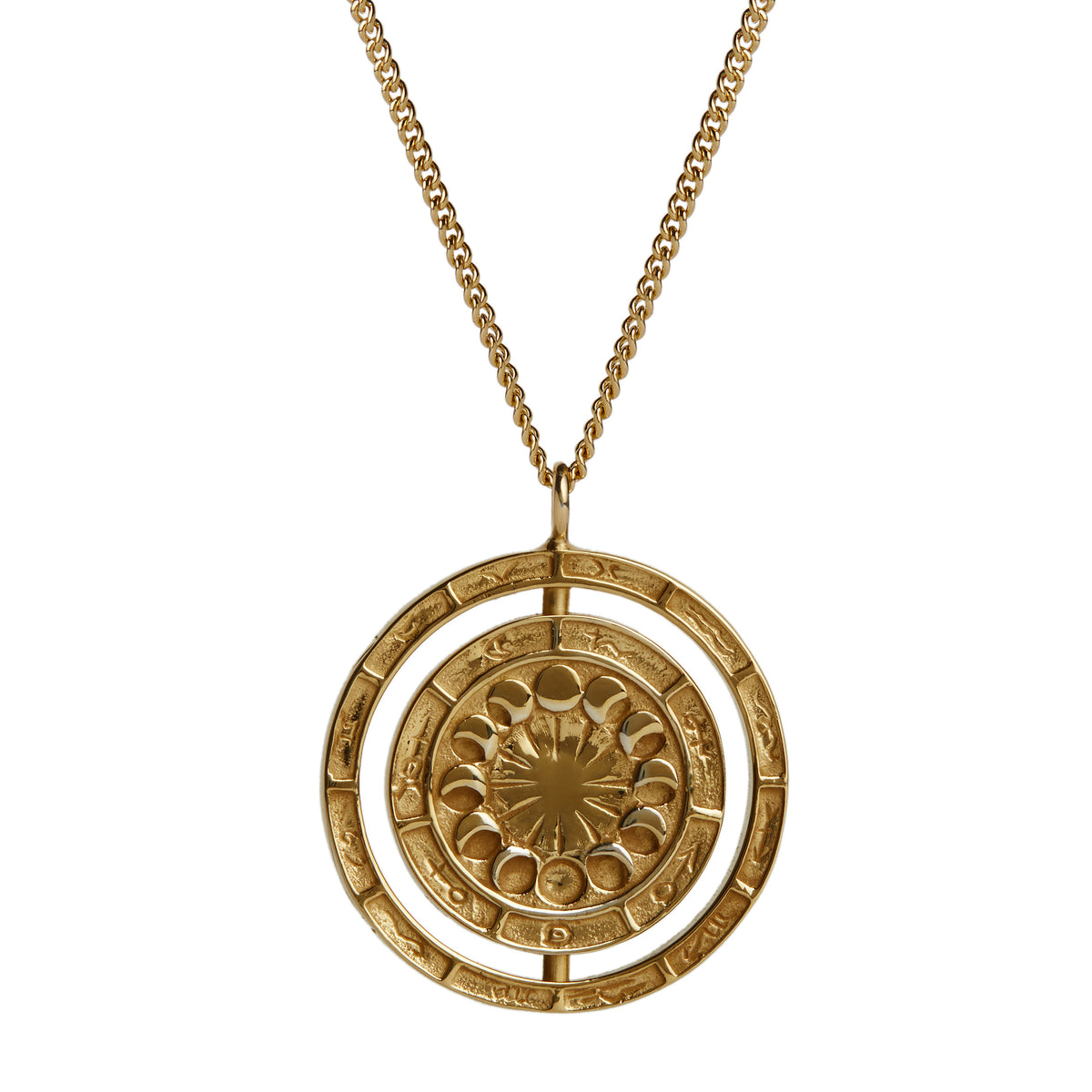 Alchemist&#39;s Rotary Pendant Gold