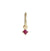 Birthstone Square Charm Hoop Solid Gold