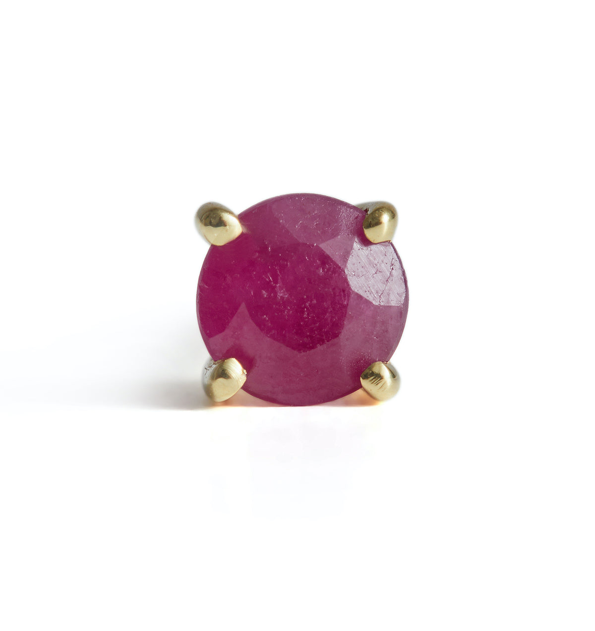 Birthstone Round Stud Solid Gold