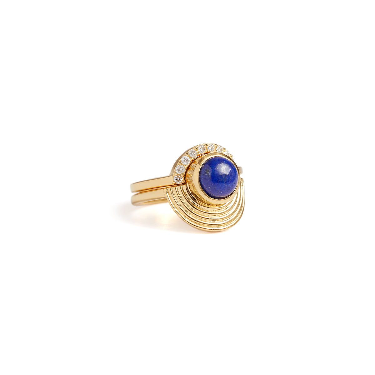Interstellar Fine Stack Lapis Lazuli Solid Gold