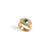 Rays of Light Fine Ring Emerald Solid Gold