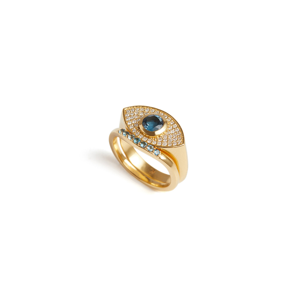 Rays of Light Fine Ring Topaz Solid Gold