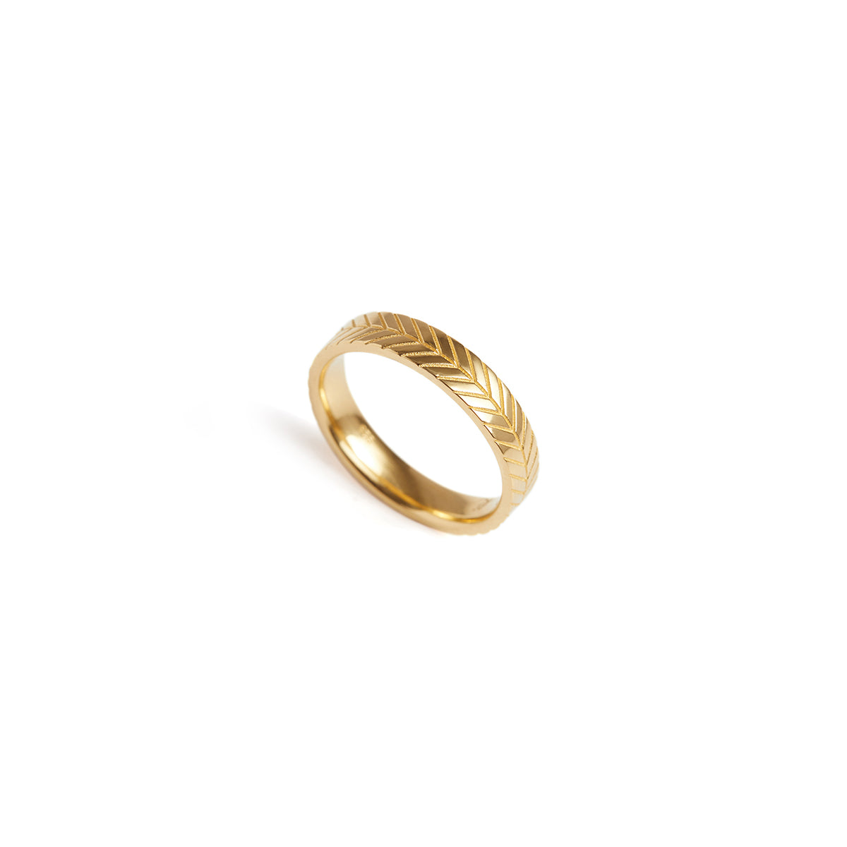 Chevron Ring Solid Gold