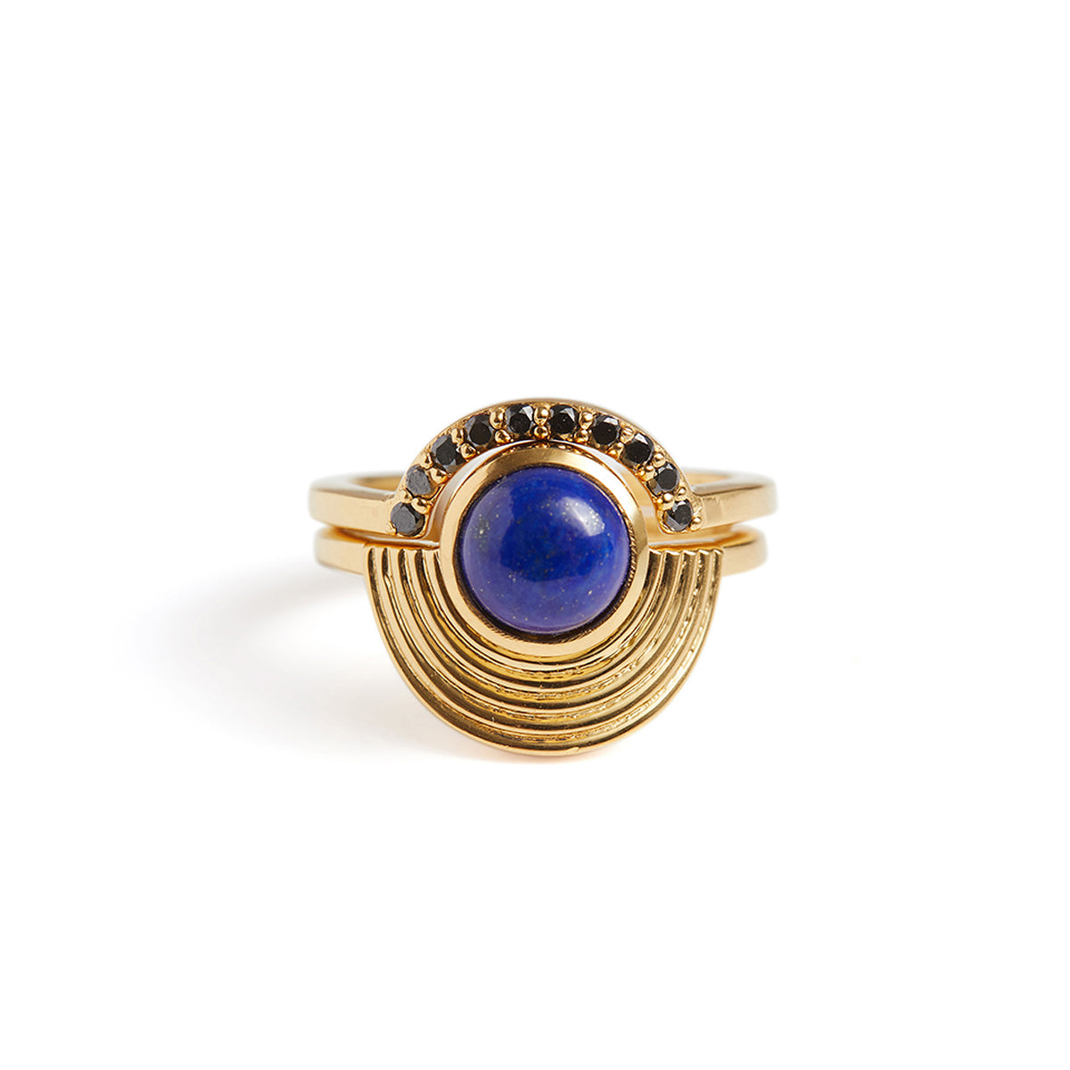 Interstellar Fine Stack Lapis Lazuli Solid Gold