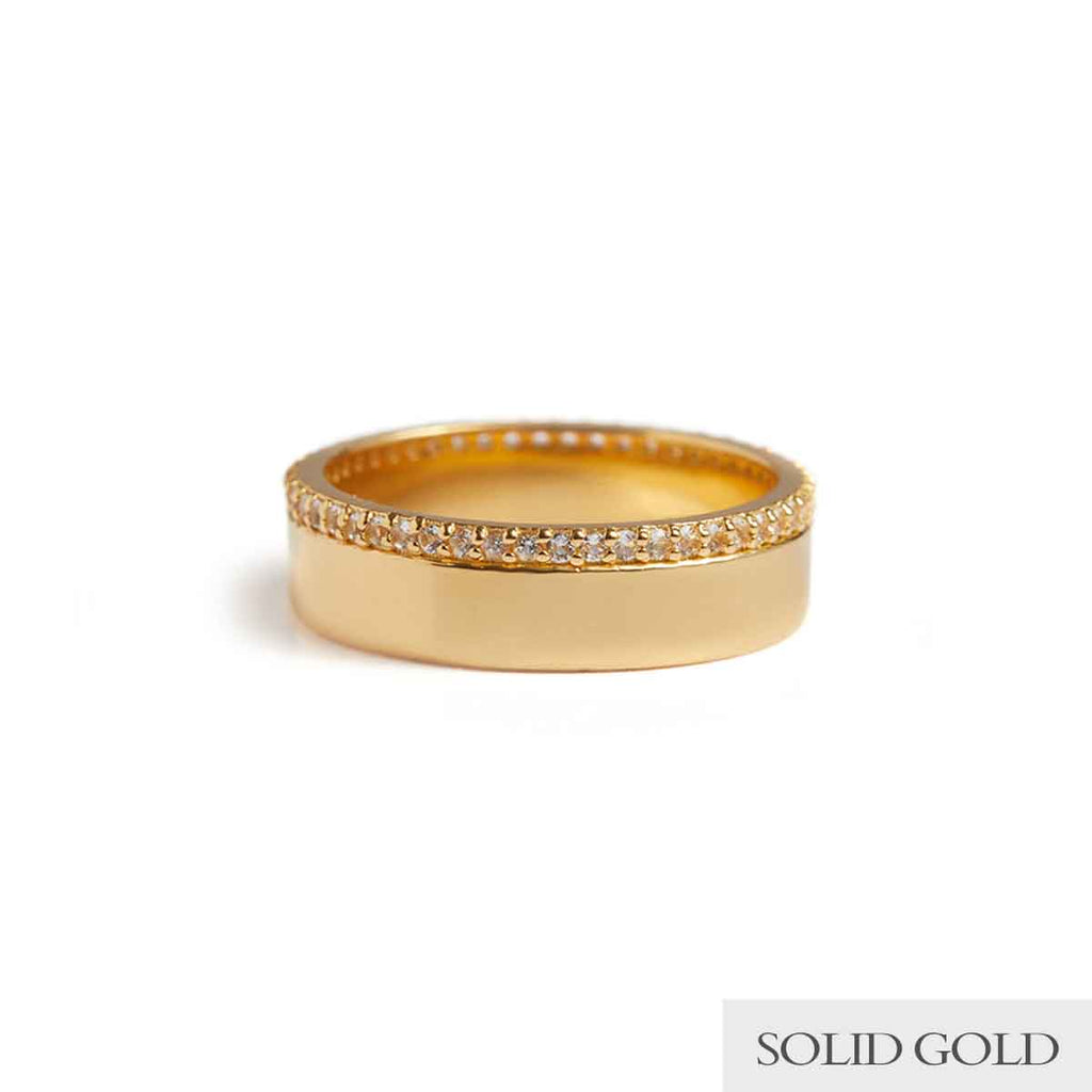 Wide Pave Diamond Ring Solid Gold Rachel Entwistle