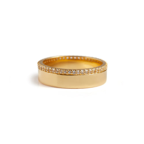 Wide Pave Diamond Ring Solid Gold Rachel Entwistle