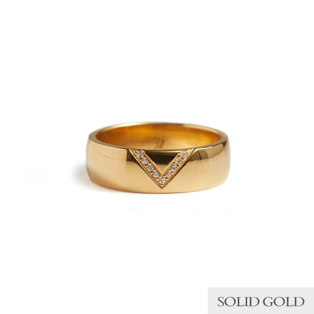 Peak Wide Ring Solid Gold Rachel Entwistle