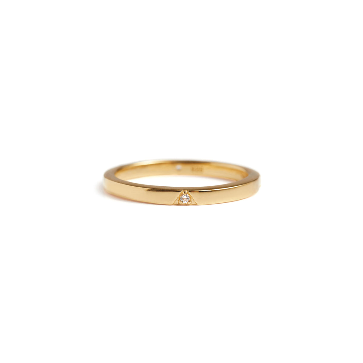 Delta Diamond Ring Solid Gold