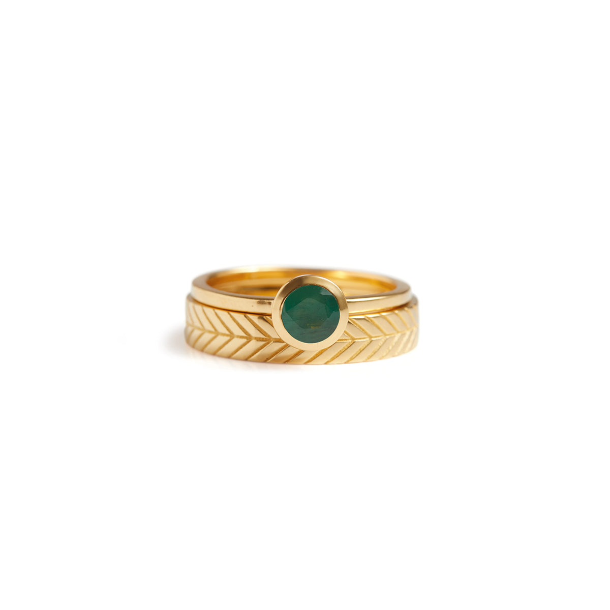 Chevron Ring Solid Gold