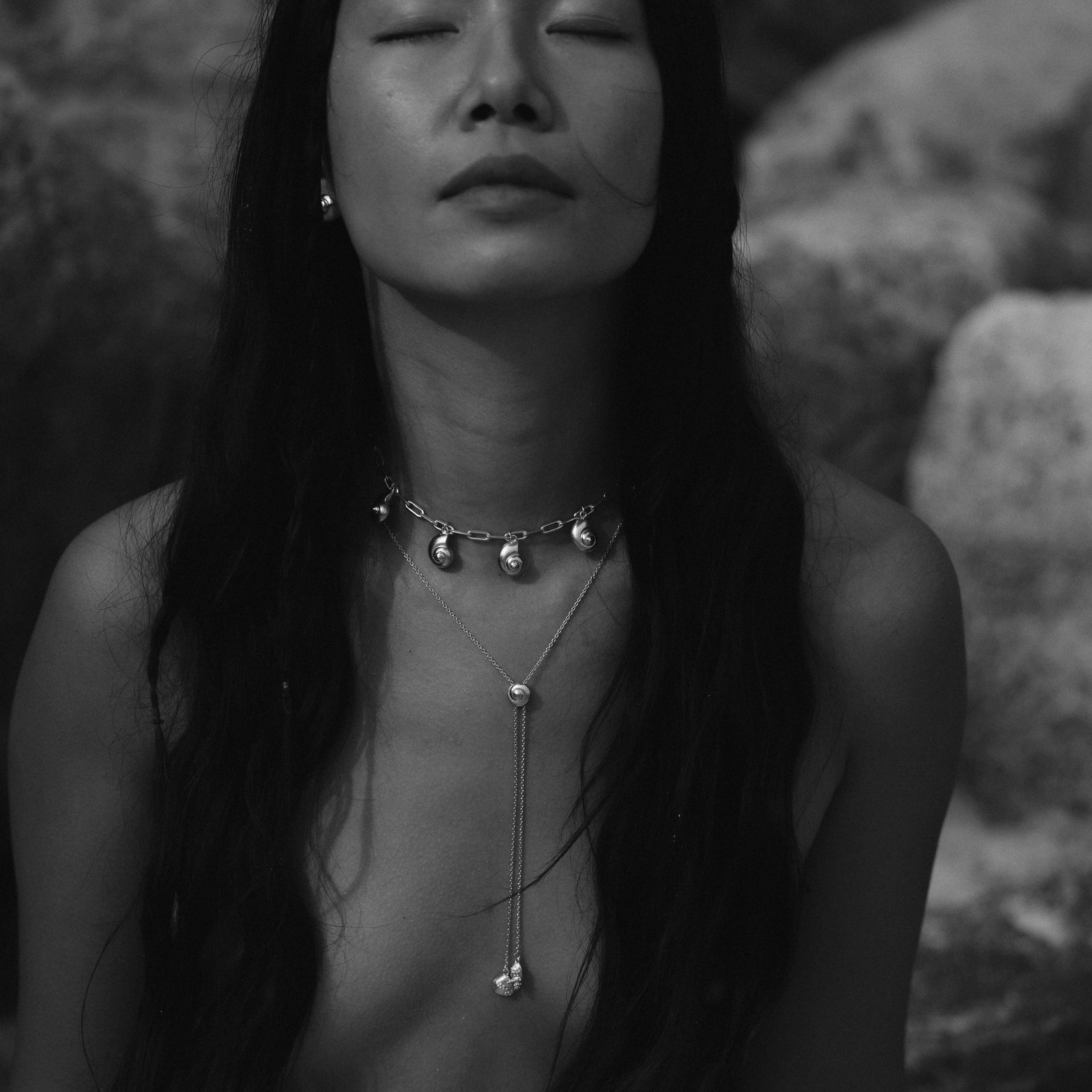 Inanna Spiral Charm Necklace Silver