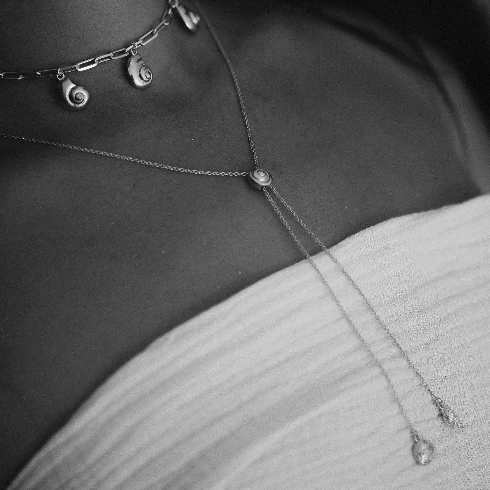 Inanna Spiral Bolero Necklace Silver