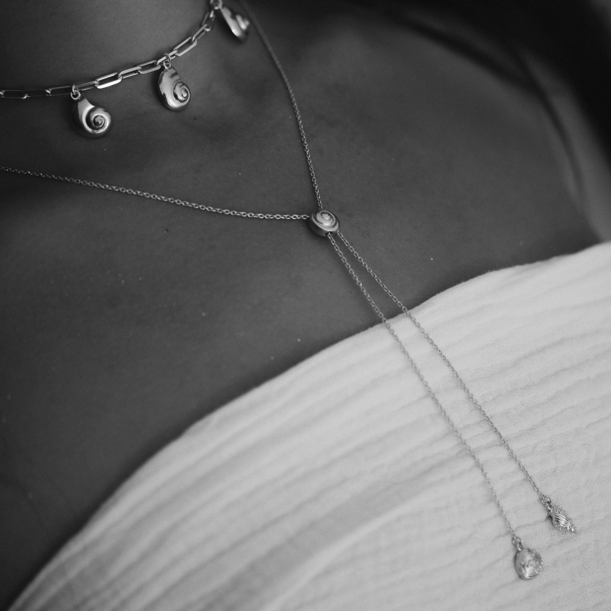 Inanna Spiral Charm Necklace Silver