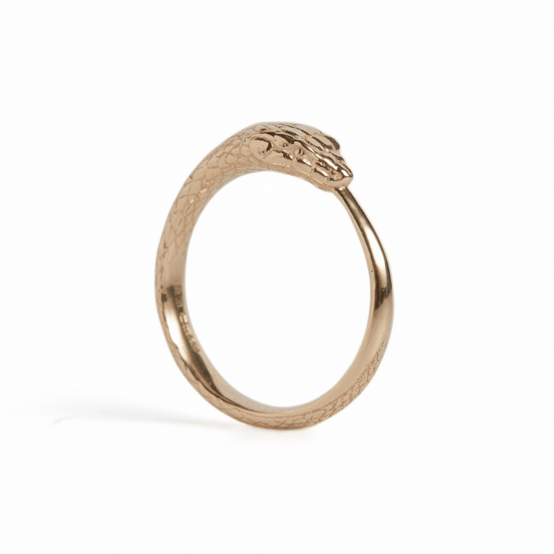 Ouroboros Snake Ring Solid Gold