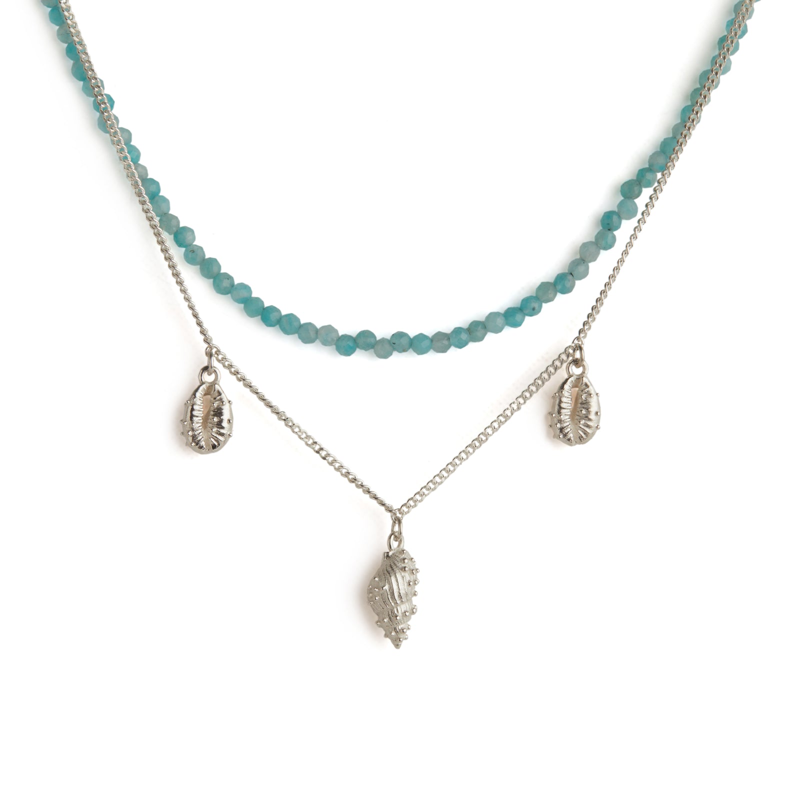 Thalassa Amazonite Layered Necklace Silver