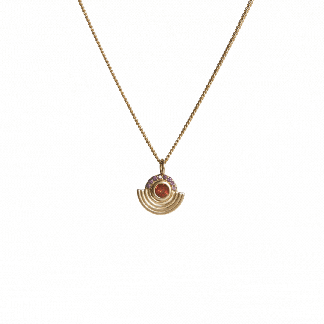 Interstellar Necklace White and Black Diamond Solid Gold