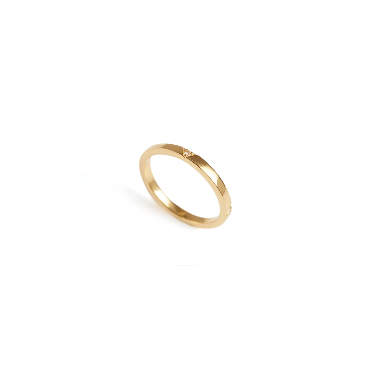 Delta Diamond Ring Solid Gold