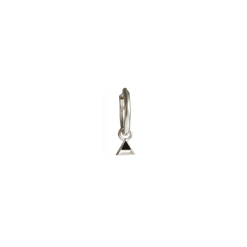 Four Elements Enamel Mini Hoop Earrings Silver
