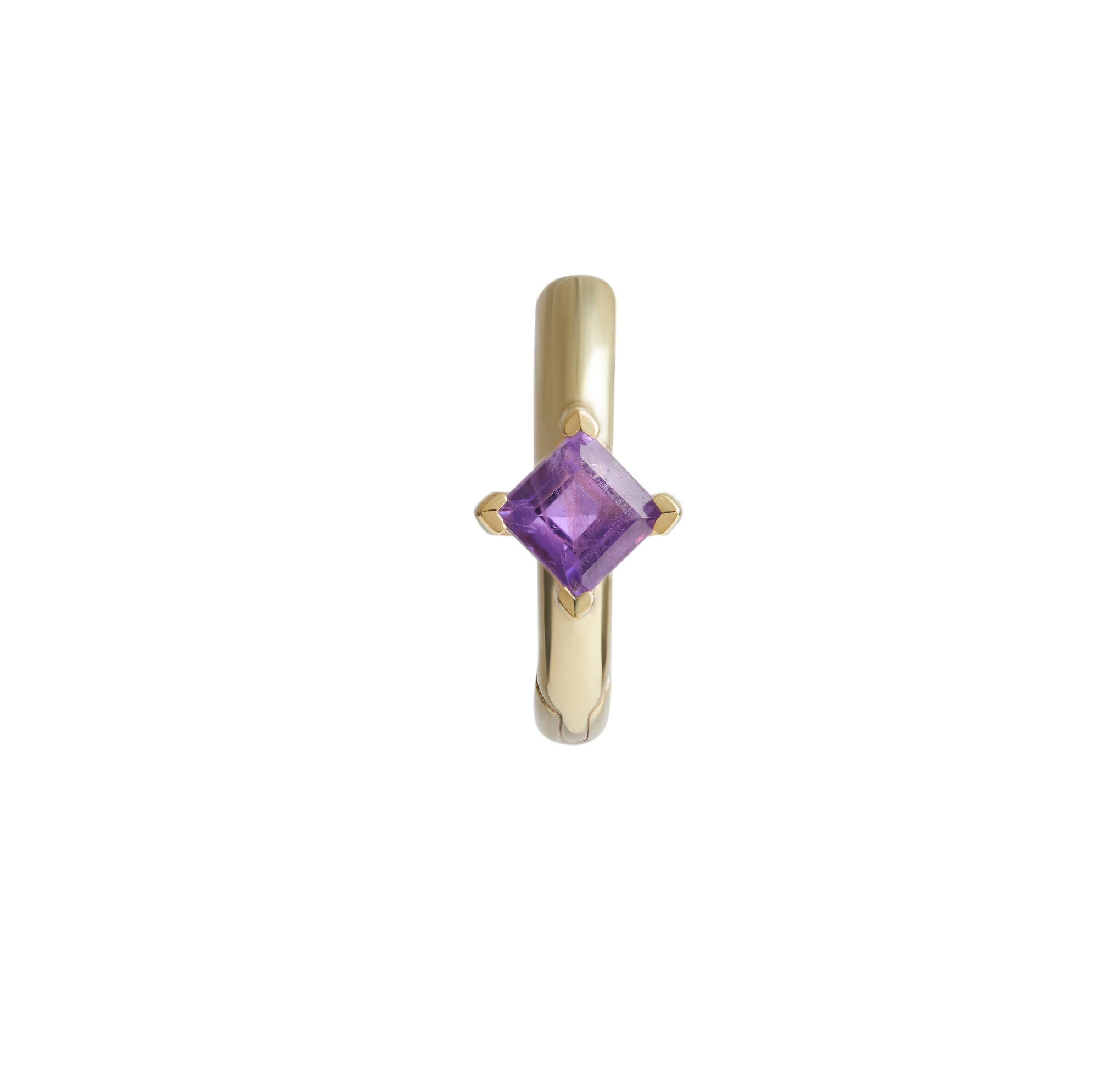Birthstone Square Piercing Huggie Solid Gold