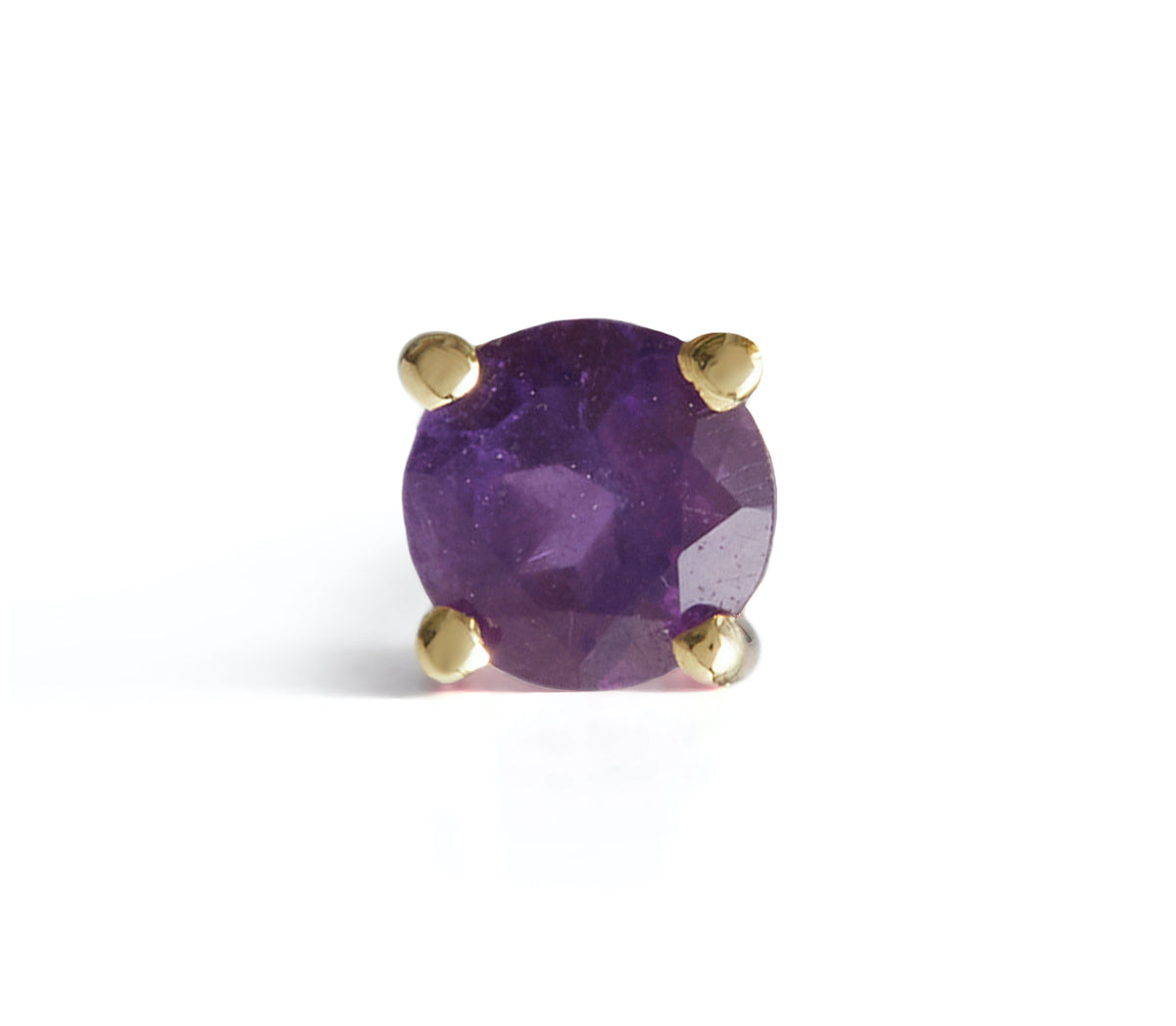 Birthstone Round Stud Solid Gold