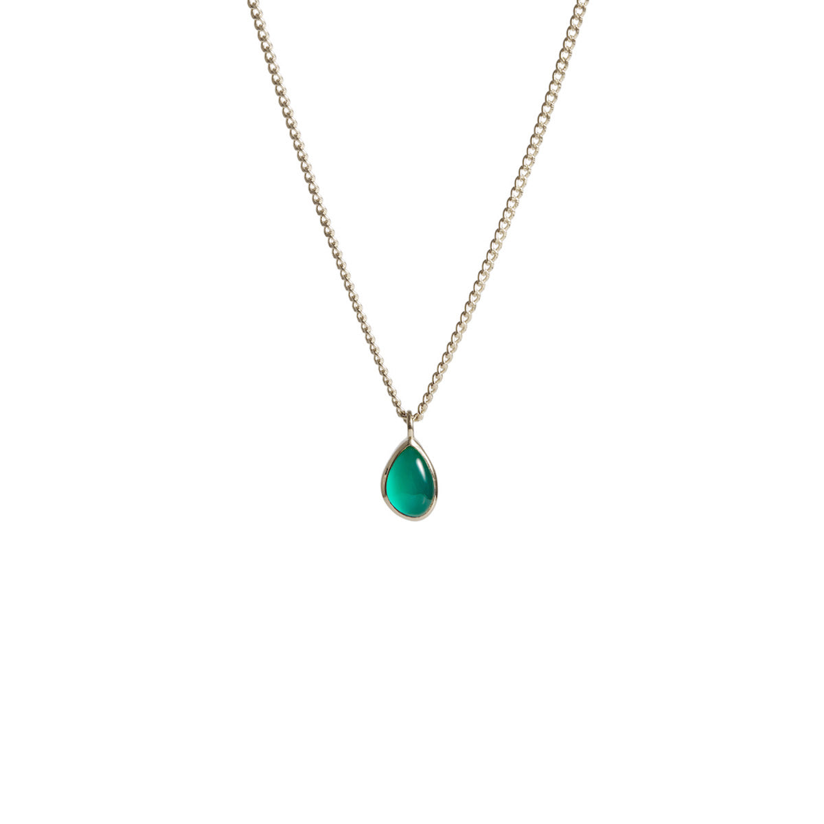 Apollo Necklace Green Onyx Solid White Gold