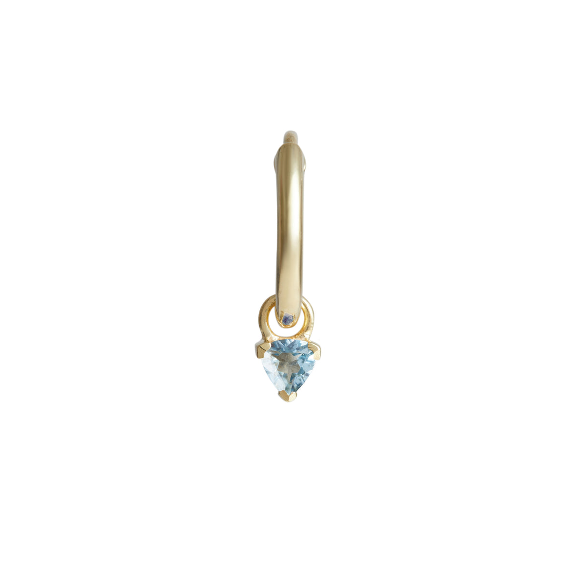 Birthstone Trillion Charm Hoop Solid Gold