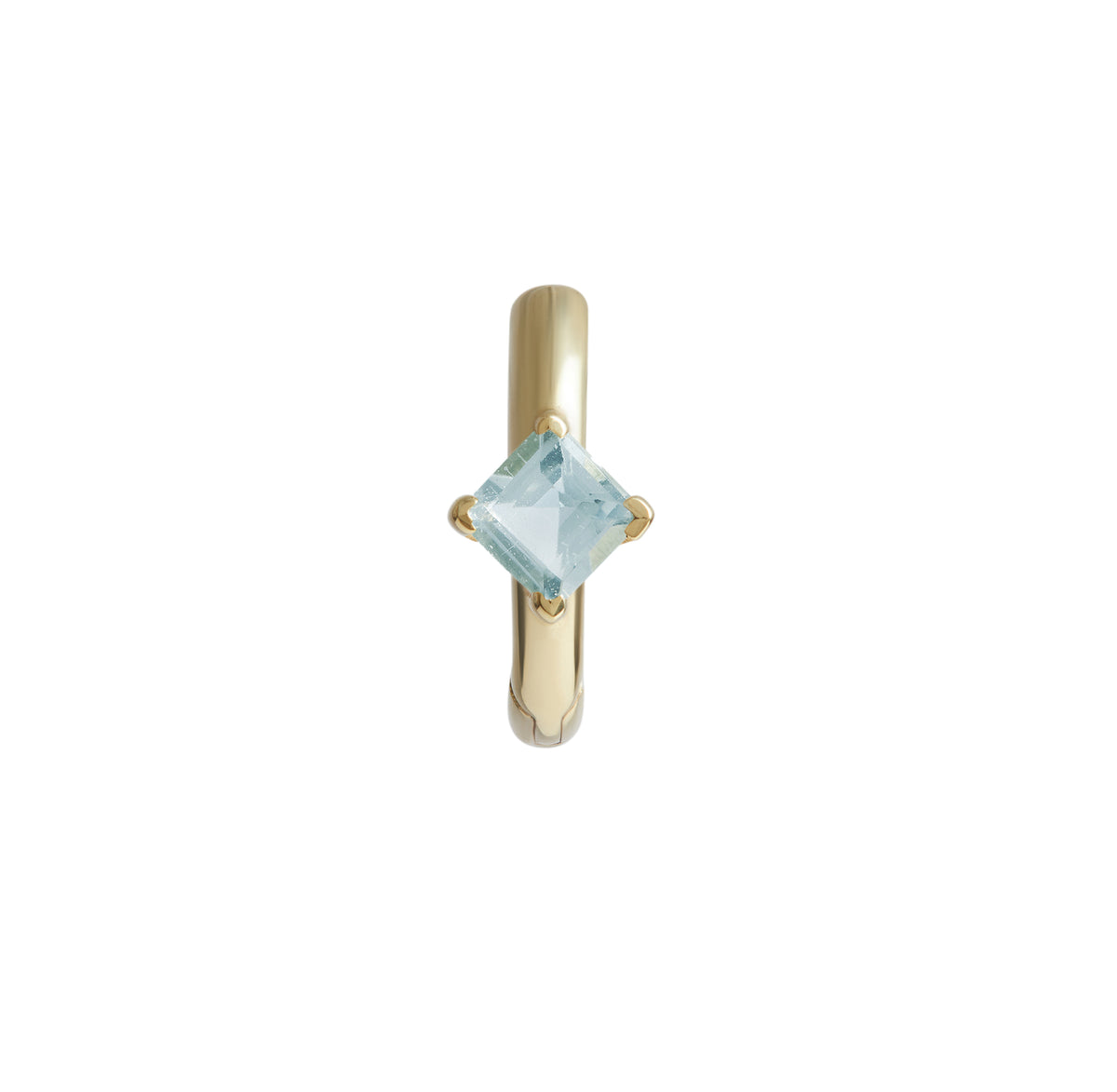Birthstone Square Piercing Huggie Solid Gold