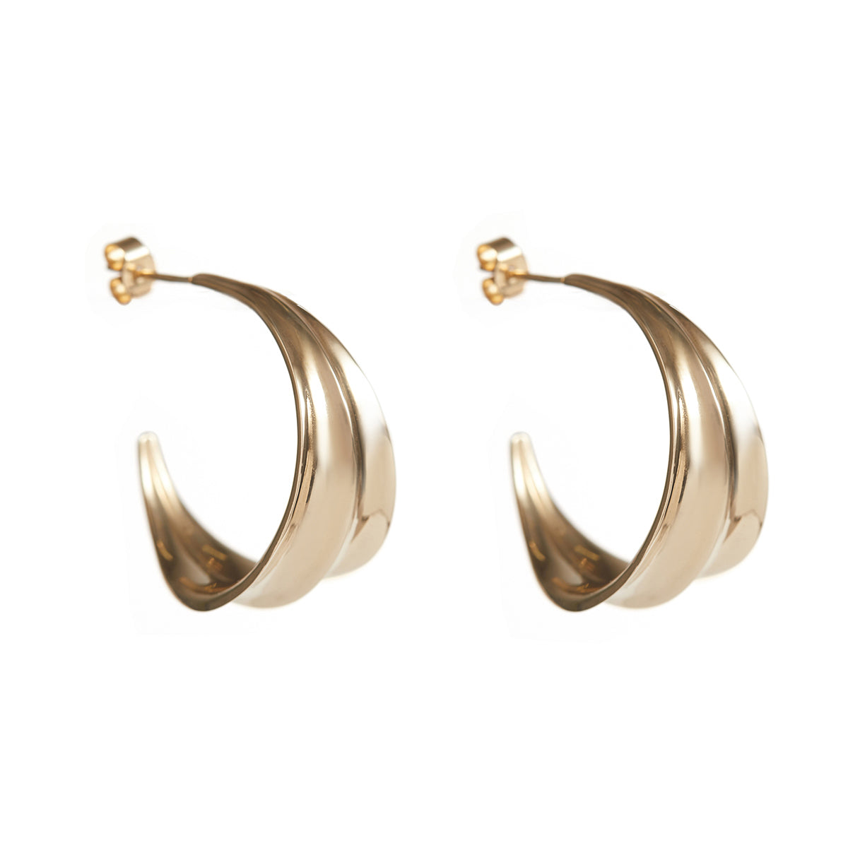 Athena Hoop Earrings Solid Gold