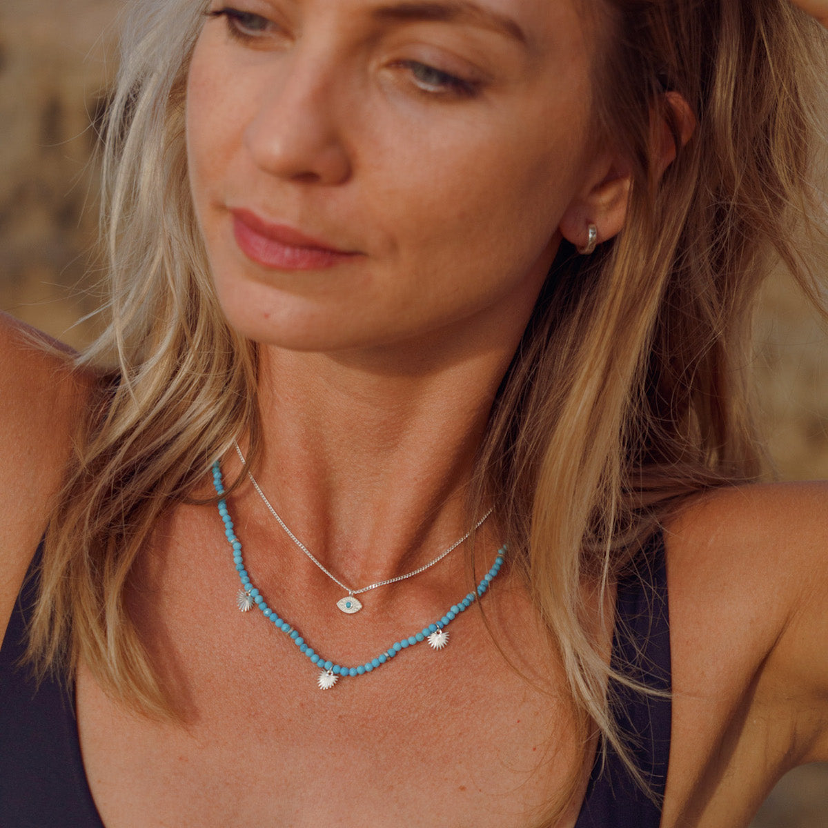 Ishtar Necklace Turquoise Silver