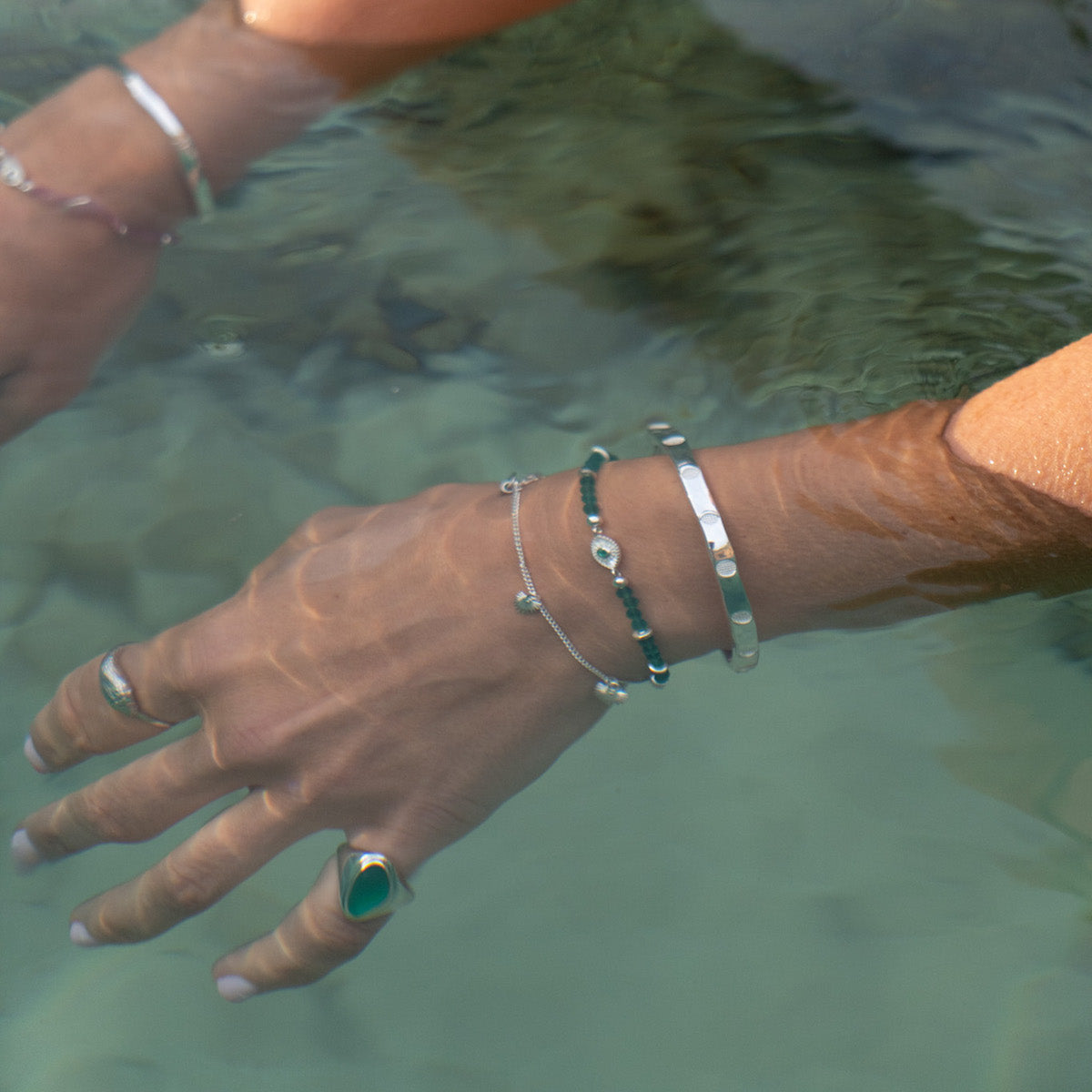 Moon Phases Bangle Silver